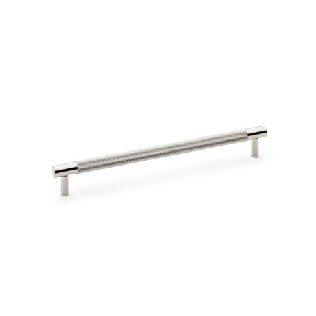 This is an image showing Alexander & Wilks Brunel Knurled T-Bar Cupboard Handle - Polished Nickel - Centres 224mm aw810-224-pn available to order from Trade Door Handles in Kendal, quick delivery and discounted prices.