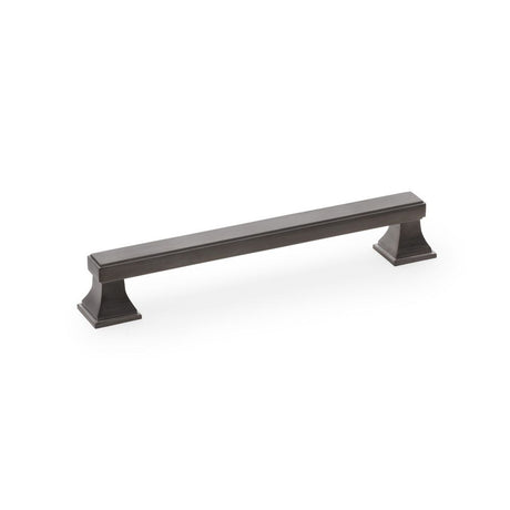 This is an image showing Alexander & Wilks Jesper Square Cabinet Pull Handle - Dark Bronze PVD - Centres 160mm aw813-160-dbzpvd available to order from Trade Door Handles in Kendal, quick delivery and discounted prices.