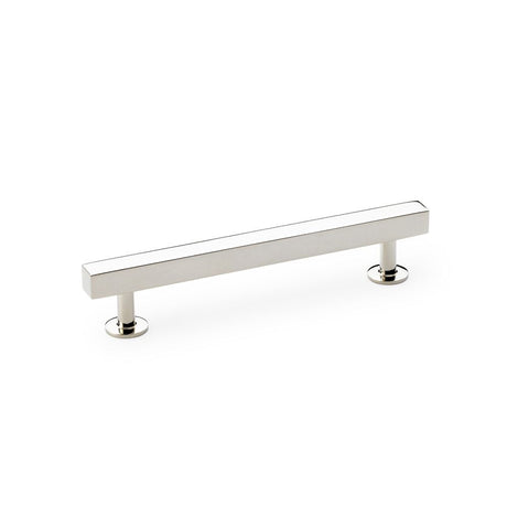 This is an image showing Alexander & Wilks Square T-Bar Cabinet Pull Handle - Polished Nickel - Centres 128mm aw815-128-pn available to order from Trade Door Handles in Kendal, quick delivery and discounted prices.