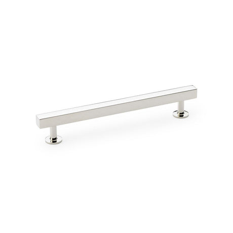 This is an image showing Alexander & Wilks Square T-Bar Cabinet Pull Handle - Polished Nickel - Centres 160mm aw815-160-pn available to order from Trade Door Handles in Kendal, quick delivery and discounted prices.