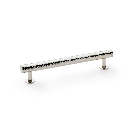 This is an image showing Alexander & Wilks Leila Hammered Cabinet Pull - Polished Nickel aw817-160-pn available to order from Trade Door Handles in Kendal, quick delivery and discounted prices.