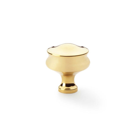 This is an image showing Alexander & Wilks Harris Cupboard Knob - Unlacquered Brass aw831-32-pbu available to order from Trade Door Handles in Kendal, quick delivery and discounted prices.