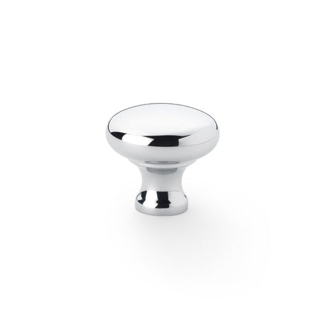 This is an image showing Alexander & Wilks Wade Round Cupboard Knob - Polished Chrome - 32mm aw836-32-pc available to order from Trade Door Handles in Kendal, quick delivery and discounted prices.