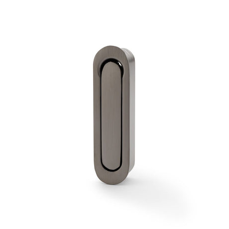 This is an image showing Alexander & Wilks Radius Sliding Door Edge Pull - Dark Bronze PVD aw991dbzpvd available to order from Trade Door Handles in Kendal, quick delivery and discounted prices.