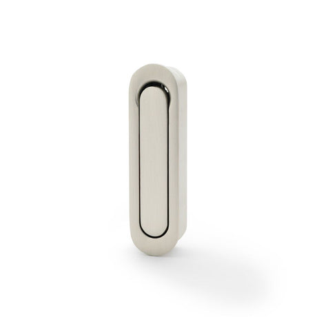 This is an image showing Alexander & Wilks Radius Sliding Door Edge Pull - Satin Nickel aw991sn available to order from Trade Door Handles in Kendal, quick delivery and discounted prices.