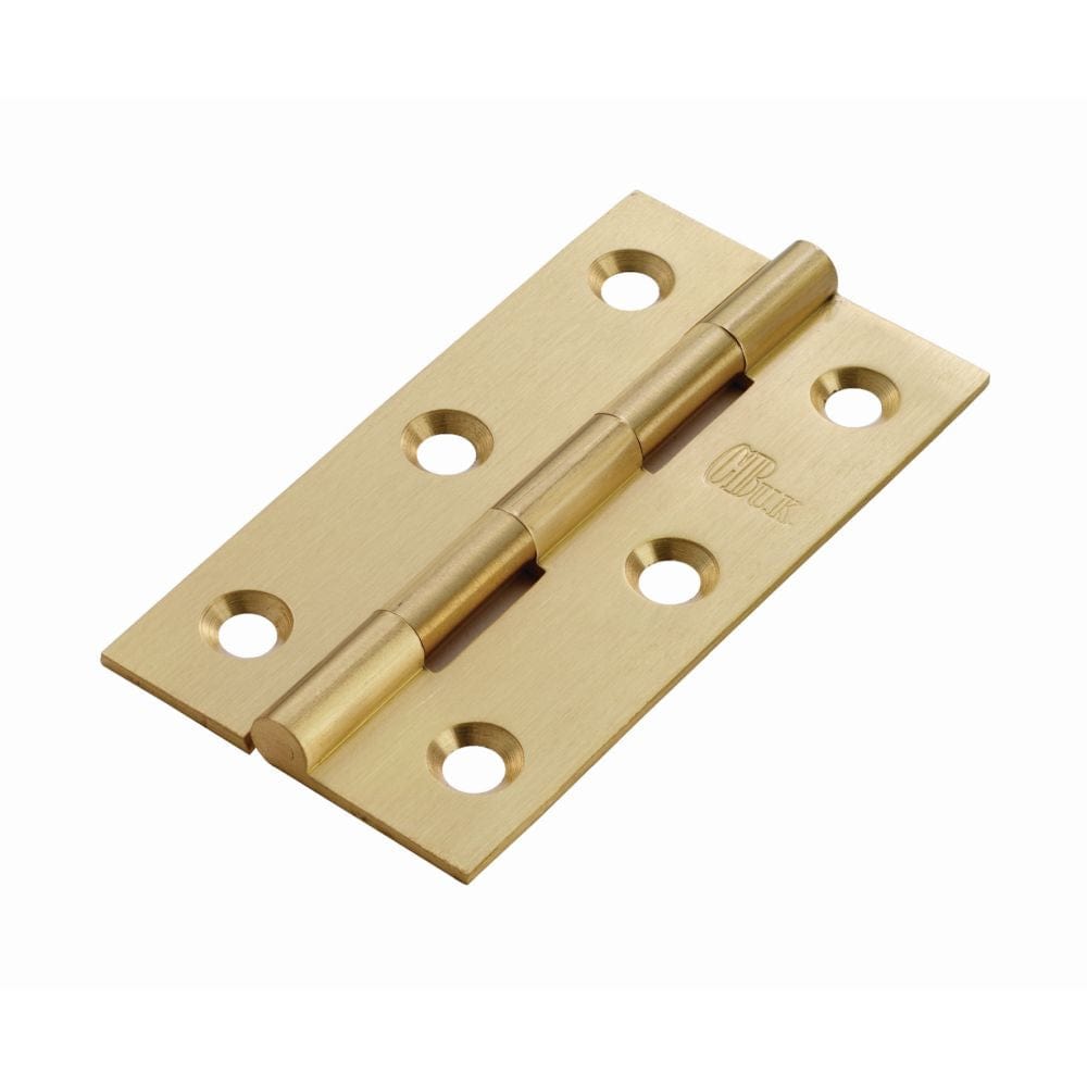 Carlisle Brass Hinges Satin Brass / Solid Drawn Hinges / 3" (76mm) Carlisle Brass - 76 x 40mm Solid Drawn Brass Butt Hinge - Satin Brass