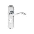 Carlisle Brass Door Furniture Polished Chrome / Euro Profile Lock Handles Carlisle Brass - Andros Lever on Euro Lock Backplate - Polished Chrome