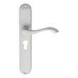 Carlisle Brass Door Furniture Satin Chrome / Euro Profile Lock Handles Carlisle Brass - Andros Lever on Euro Lock Long Backplate - Satin Chrome