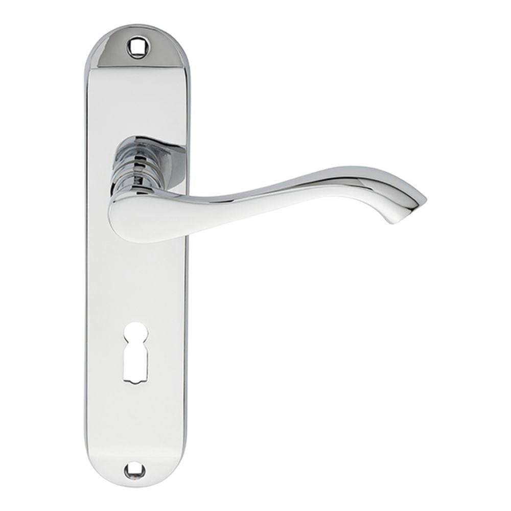 Carlisle Brass Door Furniture Polished Chrome / Std. Lock Handles Carlisle Brass - Andros Lever on Lock Backplate - Polished Chrome