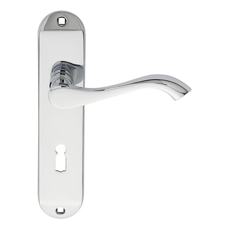Carlisle Brass Door Furniture Polished Chrome / Std. Lock Handles Carlisle Brass - Andros Lever on Lock Backplate - Polished Chrome