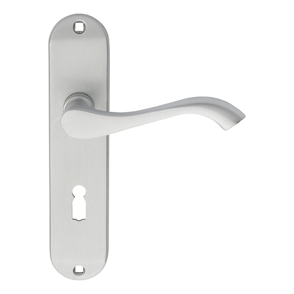 Carlisle Brass Door Furniture Satin Chrome / Std. Lock Handles Carlisle Brass - Andros Lever on Lock Backplate - Satin Chrome