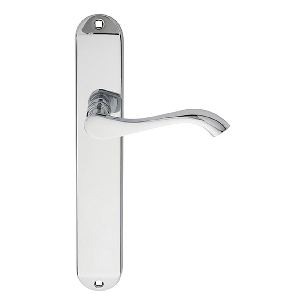 Carlisle Brass Door Furniture Polished Chrome / Latch Handles Carlisle Brass - Andros Lever on Long Latch Backplate - Polished Chrome