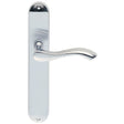 Carlisle Brass Door Furniture Satin Chrome / Latch Handles Carlisle Brass - Andros Lever on Long Latch Backplate - Satin Chrome