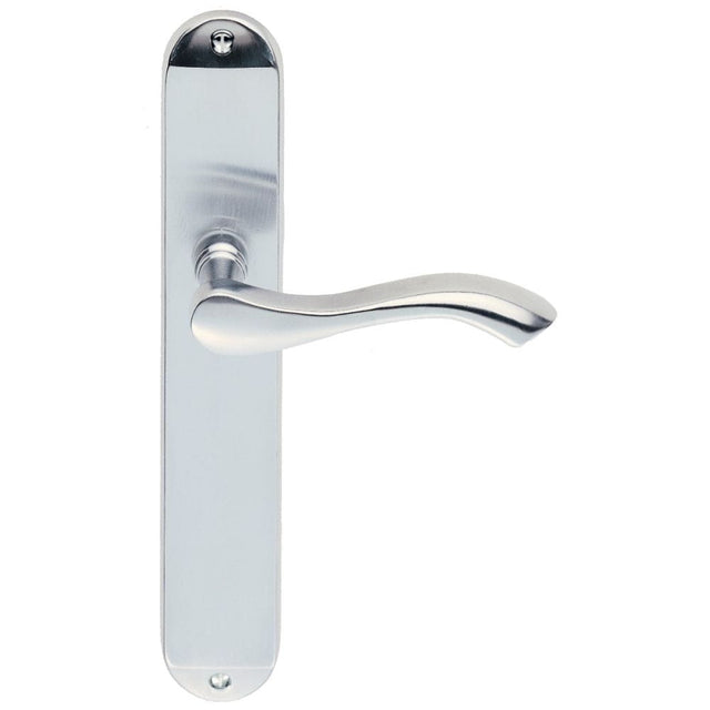 Carlisle Brass Door Furniture Satin Chrome / Latch Handles Carlisle Brass - Andros Lever on Long Latch Backplate - Satin Chrome