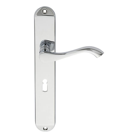 Carlisle Brass Door Furniture Polished Chrome / Std. Lock Handles Carlisle Brass - Andros Lever on Long Lock Backplate - Polished Chrome