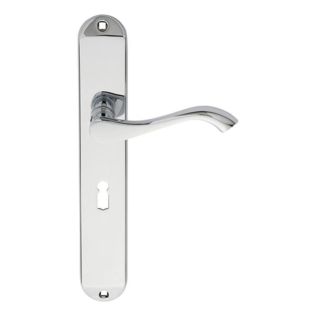 Carlisle Brass Door Furniture Polished Chrome / Std. Lock Handles Carlisle Brass - Andros Lever on Long Lock Backplate - Polished Chrome