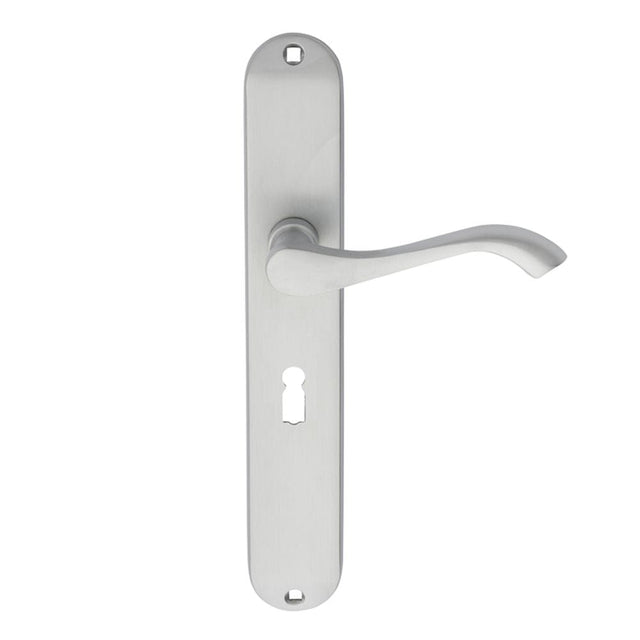 Carlisle Brass Door Furniture Satin Chrome / Std. Lock Handles Carlisle Brass - Andros Lever on Long Lock Backplate - Satin Chrome