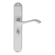 Carlisle Brass Door Furniture Satin Chrome / Bathroom Lock Handles Carlisle Brass - Andros Lever on Long WC Backplate - Satin Chrome