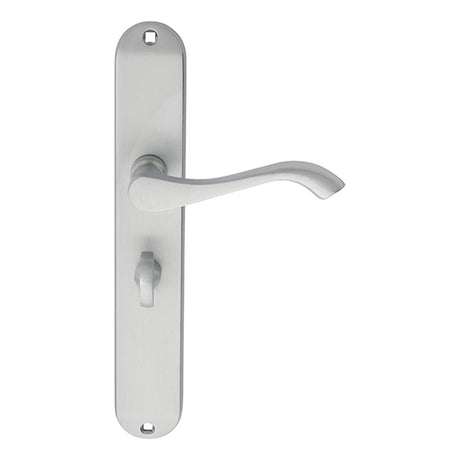 Carlisle Brass Door Furniture Satin Chrome / Bathroom Lock Handles Carlisle Brass - Andros Lever on Long WC Backplate - Satin Chrome