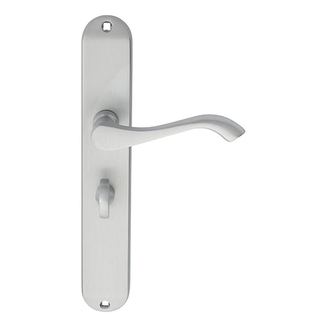 Carlisle Brass Door Furniture Satin Chrome / Bathroom Lock Handles Carlisle Brass - Andros Lever on Long WC Backplate - Satin Chrome