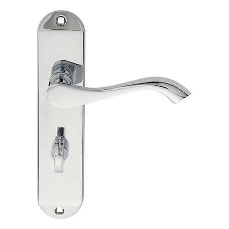 Carlisle Brass Door Furniture Polished Chrome / Bathroom Lock Handles Carlisle Brass - Andros Lever on WC Backplate - Polished Chrome