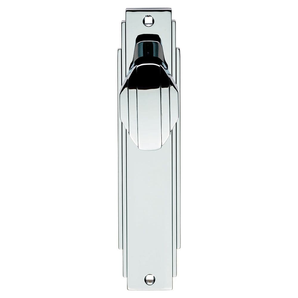 Carlisle Brass Door Furniture Polished Chrome / Latch Handles Carlisle Brass - Art Deco Knob on Latch Backplate - Polished Chrome