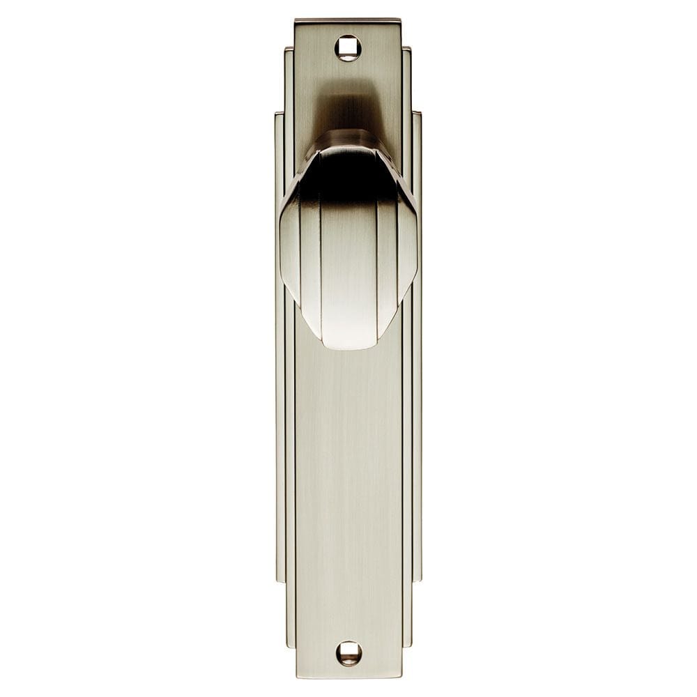 Carlisle Brass Door Furniture Satin Nickel / Latch Handles Carlisle Brass - Art Deco Knob on Latch Backplate - Satin Nickel
