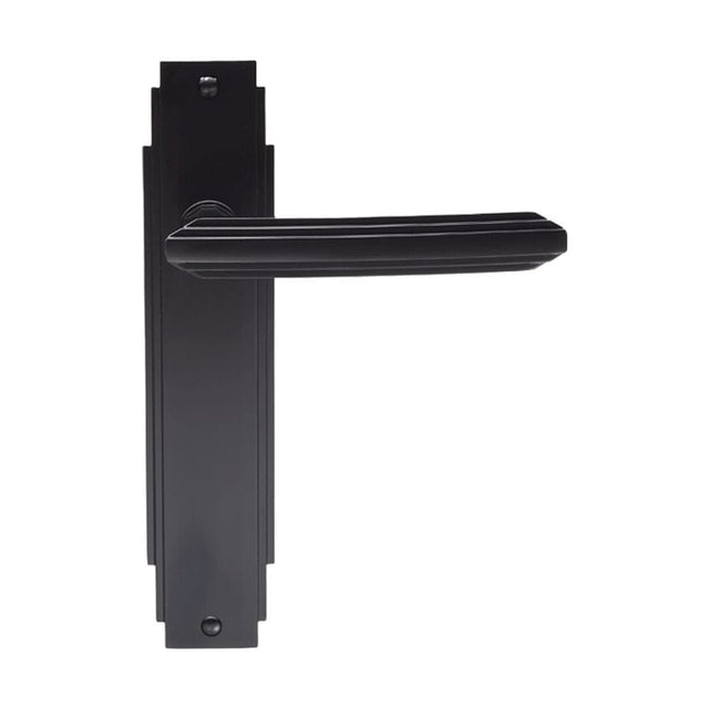Carlisle Brass Door Furniture Matt Black / Latch Handles Carlisle Brass - Art Deco Lever on Latch Backplate - Matt Black