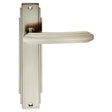 Carlisle Brass Door Furniture Satin Nickel / Latch Handles Carlisle Brass - Art Deco Lever on Latch Backplate - Satin Nickel