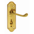 Carlisle Brass Door Furniture Polished Brass / Bathroom Lock Handles Carlisle Brass - Ashtead Lever on WC Backplate - Polished Brass