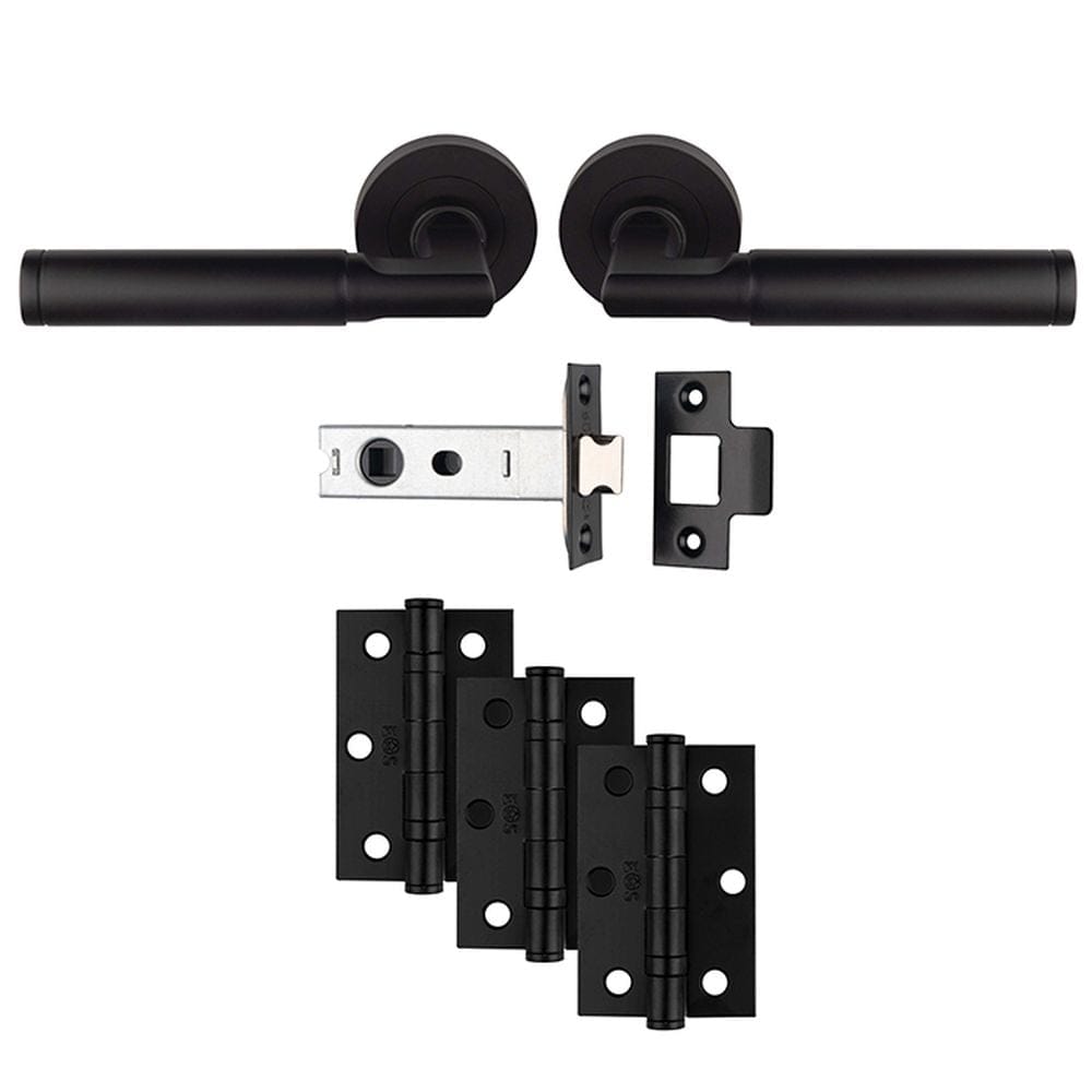 Carlisle Brass Door Furniture Matt Black / Handles, Hinges and Latch Pack Carlisle Brass - Belas Latch Pack - Ultimate Door Pack - Matt Black