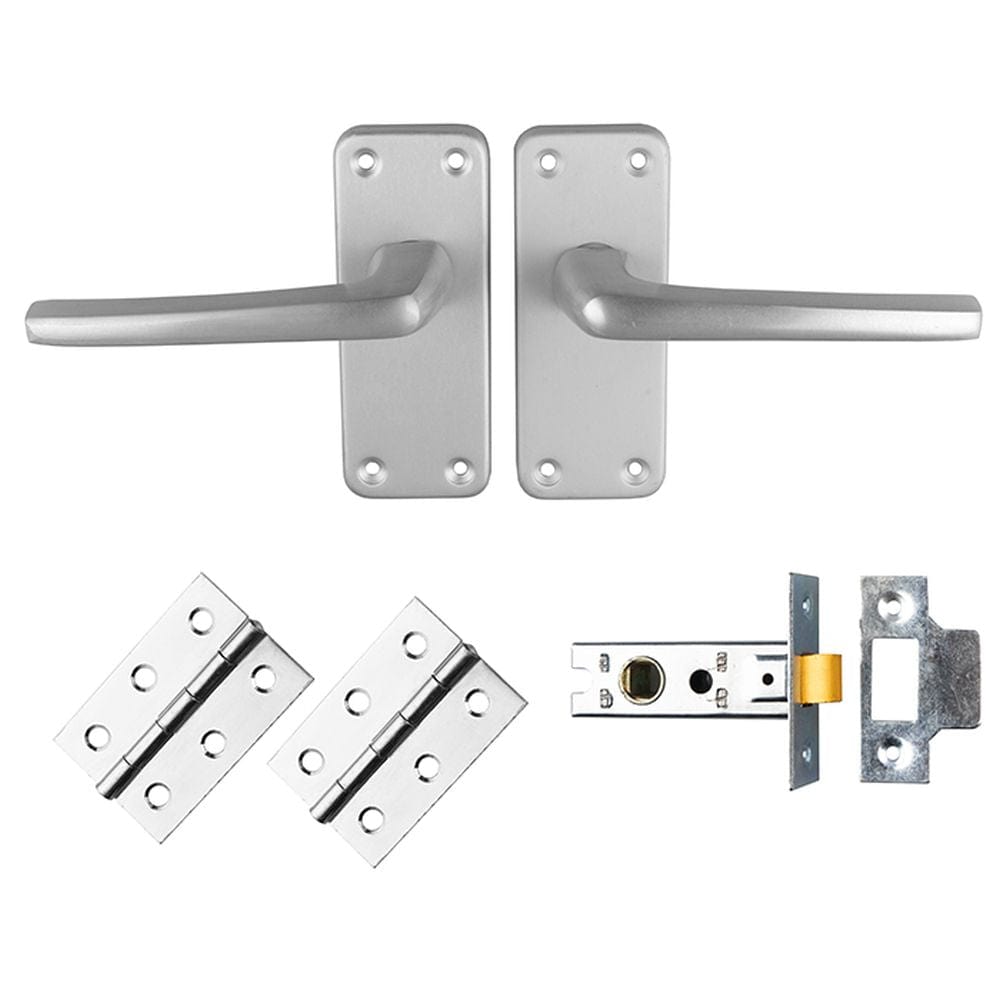 Carlisle Brass Door Furniture Satin Anodised Aluminium / Handles, Hinges and Latch Pack Carlisle Brass - CONTRACT ALUMINIUM LATCH PACK