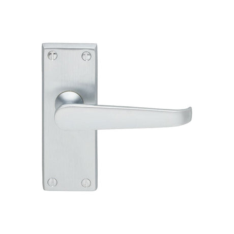 Carlisle Brass Door Furniture Satin Chrome / Latch Handles Carlisle Brass - Contract Victorian Lever on Latch Backplate - Satin Chrome