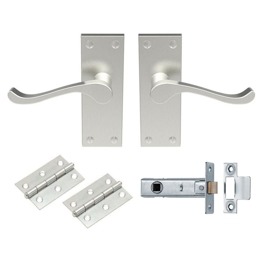 Carlisle Brass Door Furniture Satin Nickel / Handles, Hinges and Latch Pack Carlisle Brass - Contract Victorian Scroll Latch Pack - Satin Nickel