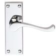 Carlisle Brass Door Furniture Polished Chrome / Latch Handles Carlisle Brass - Contract Victorian Scroll Lever on Latch Backplate - Polished C