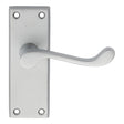 Carlisle Brass Door Furniture Satin Chrome / Latch Handles Carlisle Brass - Contract Victorian Scroll Lever on Latch Backplate - Satin Chro