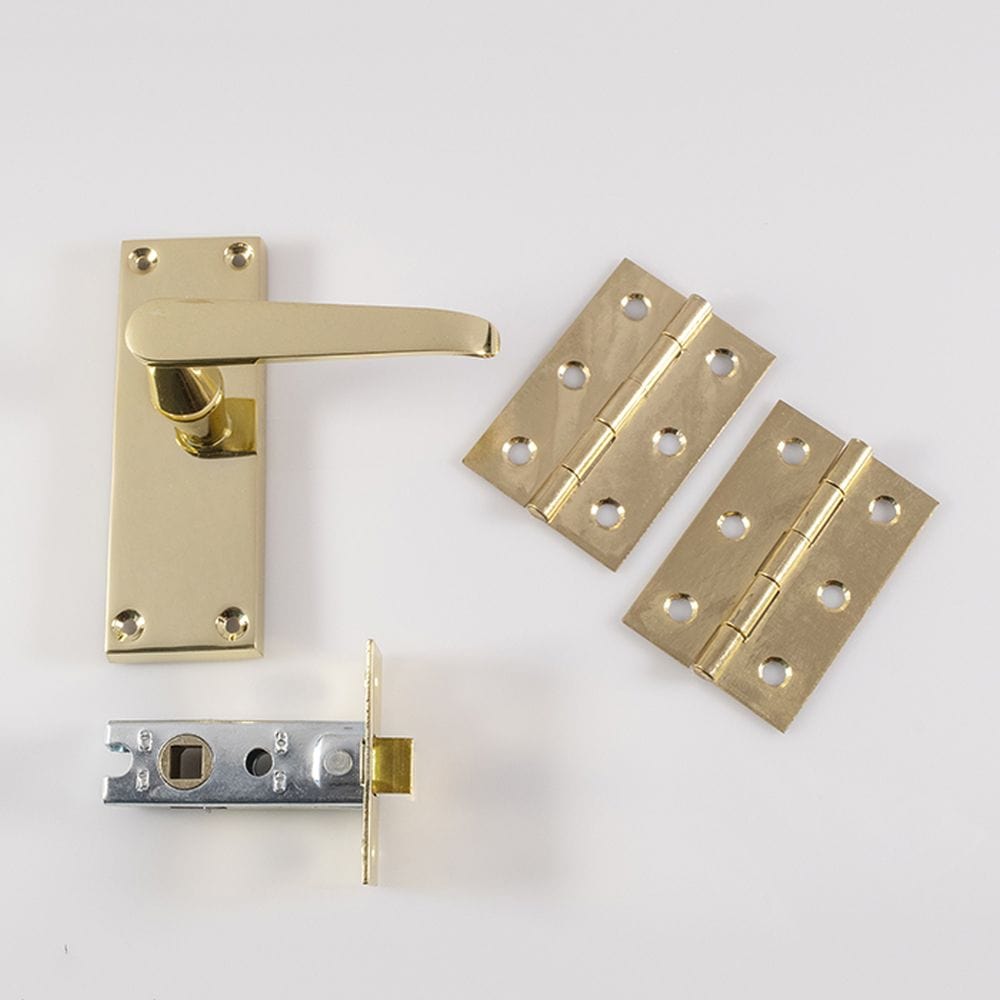 Carlisle Brass Door Furniture Electro Brass / Handles, Hinges and Latch Pack Carlisle Brass - CONTRACT VICTORIAN STRAIGHT LATCH PACK