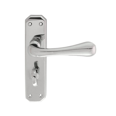Carlisle Brass Door Furniture Polished Chrome / Bathroom Lock Handles Carlisle Brass - Eden Lever on WC Backplate - Polished Chrome