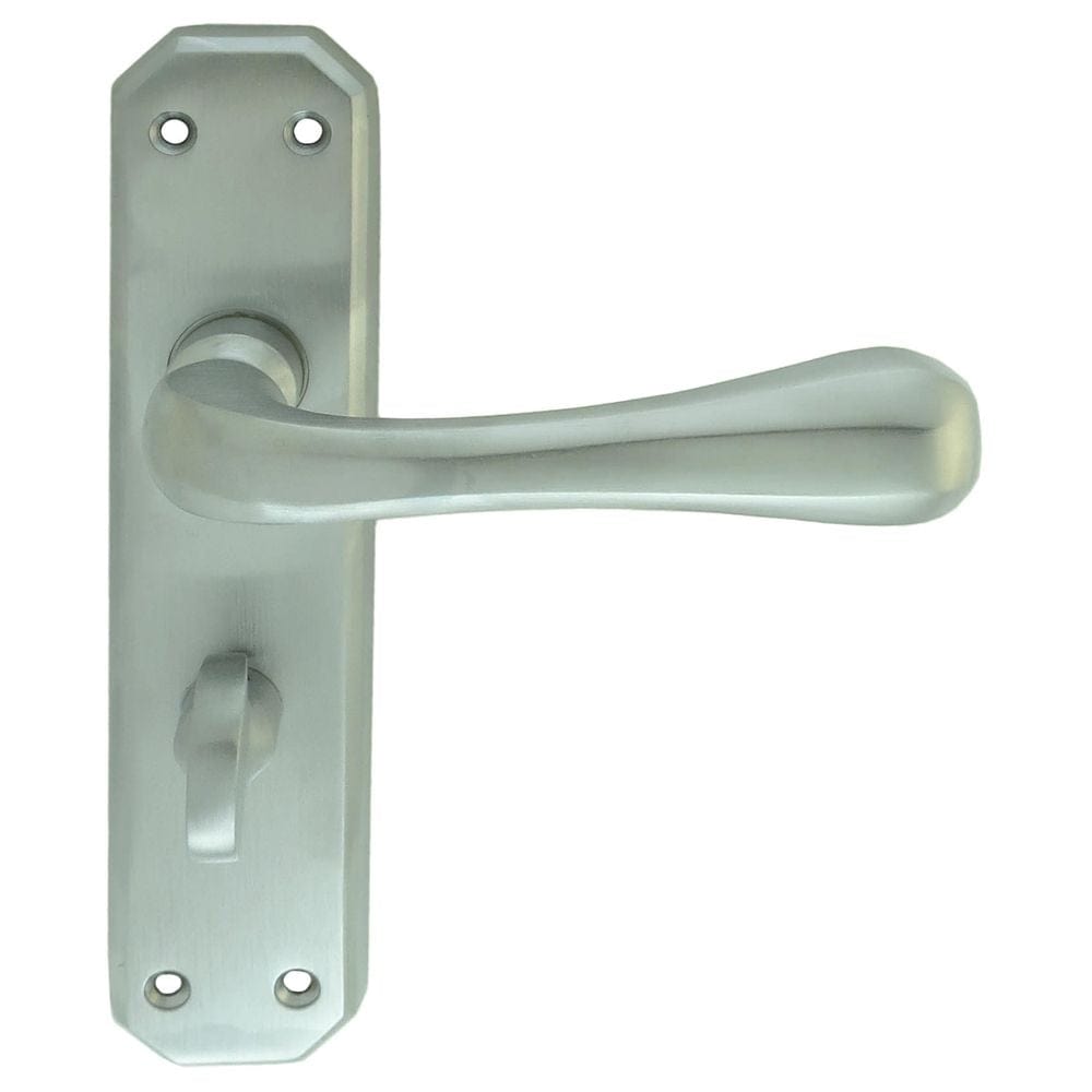 Carlisle Brass Door Furniture Satin Chrome / Bathroom Lock Handles Carlisle Brass - Eden Lever on WC Backplate - Satin Chrome