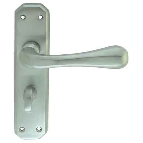 Carlisle Brass Door Furniture Satin Chrome / Bathroom Lock Handles Carlisle Brass - Eden Lever on WC Backplate - Satin Chrome