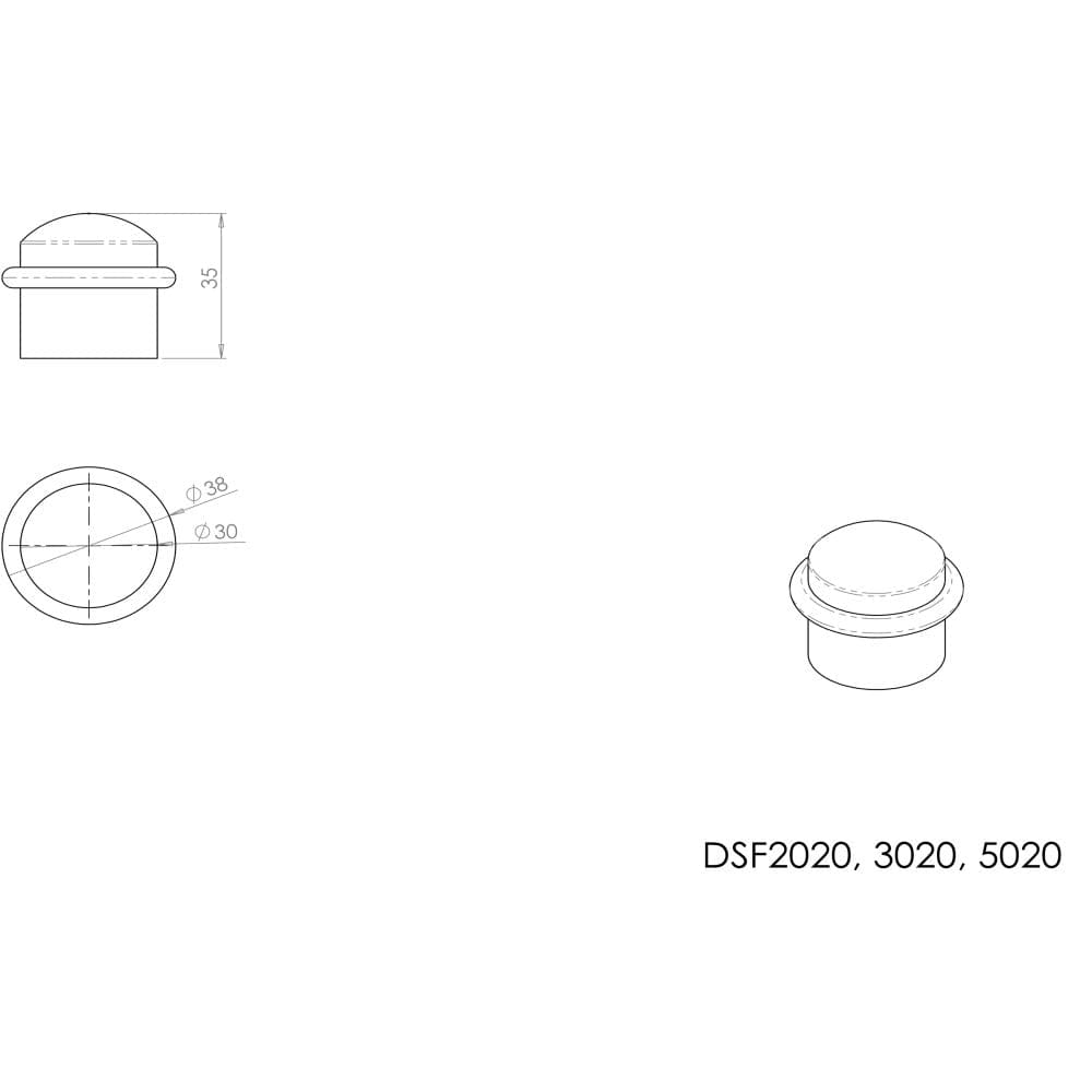 Carlisle Brass Door Furniture Polished Brass / Floor Door Stop Carlisle Brass - Floor Mounted Door Stop - Polished Brass