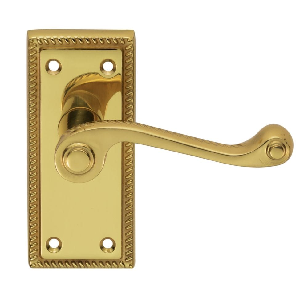 Carlisle Brass Door Furniture Polished Brass / Latch Handles Carlisle Brass - Georgian Lever on Latch Backplate - Polished Brass