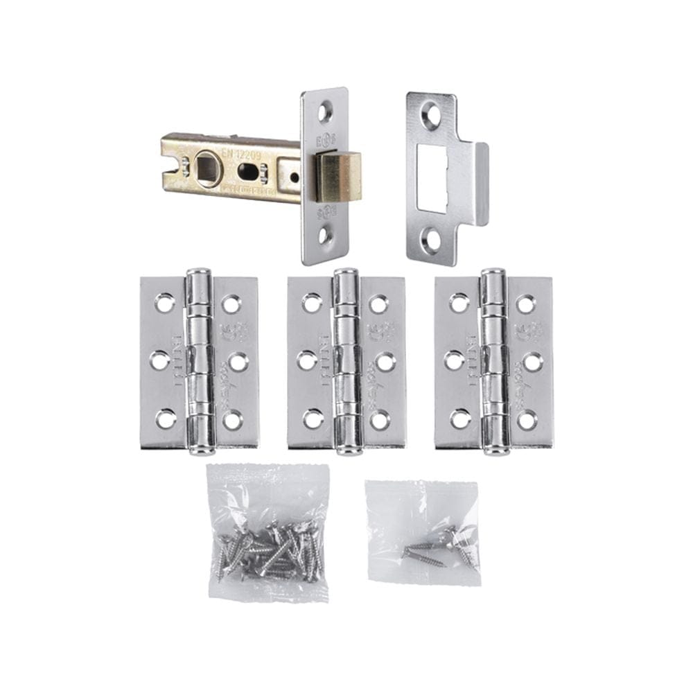 Carlisle Brass Door Furniture Polished Chrome / Hinge and Latch Pack Carlisle Brass - Hinge & Latch Pack - Polished Chrome