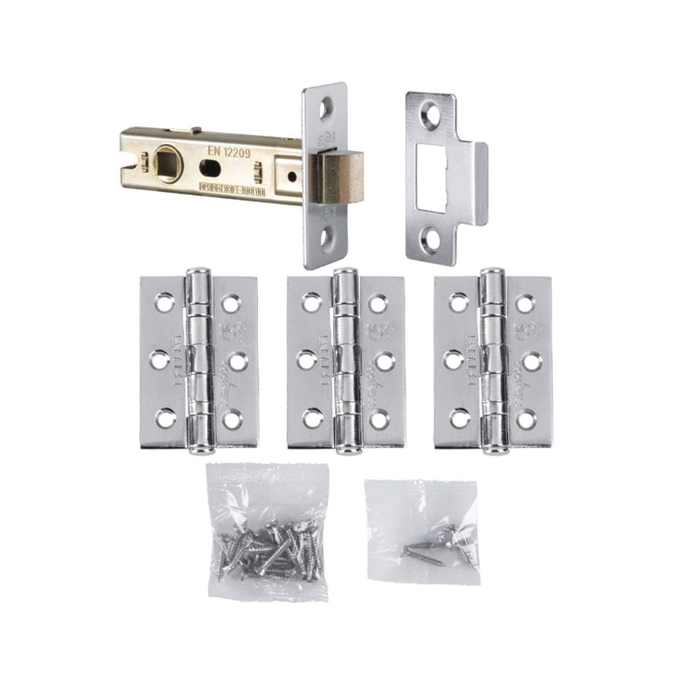 Carlisle Brass Door Furniture Polished Chrome / Hinge and Latch Pack Carlisle Brass - Hinge & Latch Pack - Polished Chrome