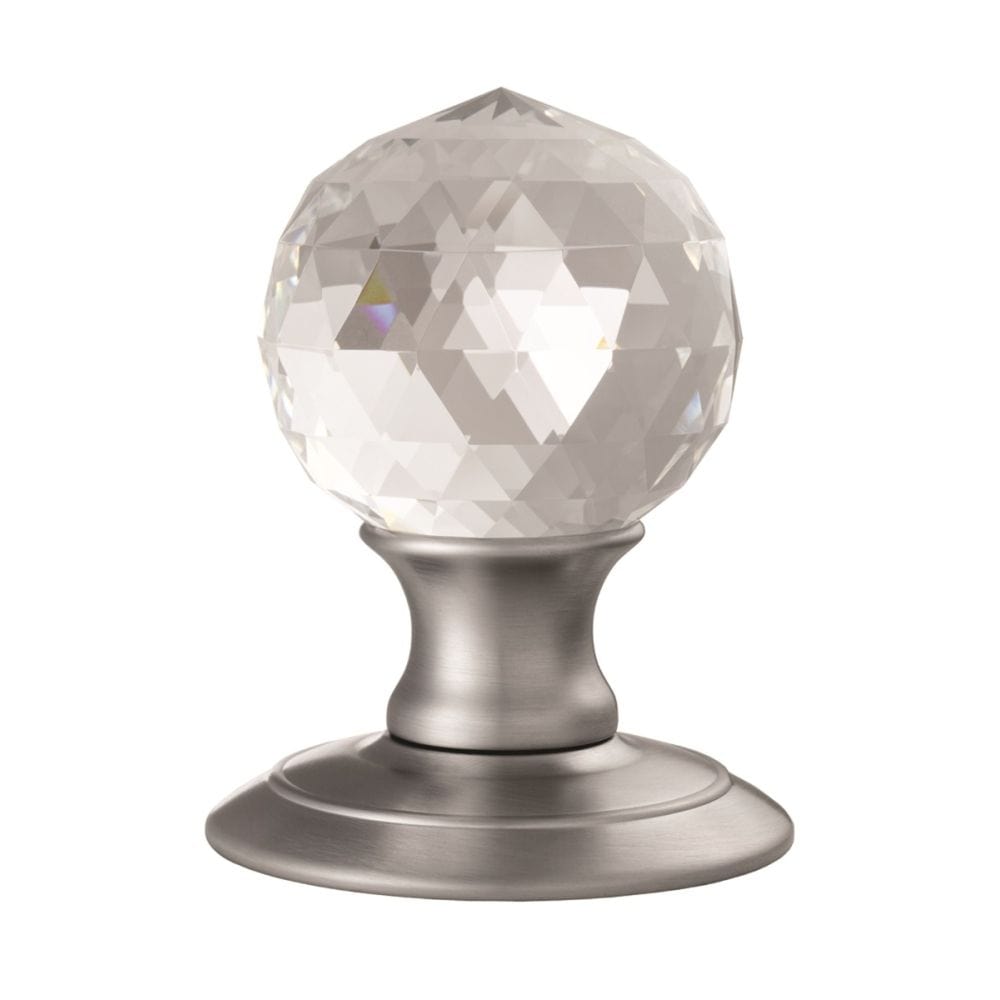 Carlisle Brass Cabinet Hardware Satin Chrome / Cabinet Knobs Carlisle Brass - Ice Facetted Crystal Knob - Satin Chrome