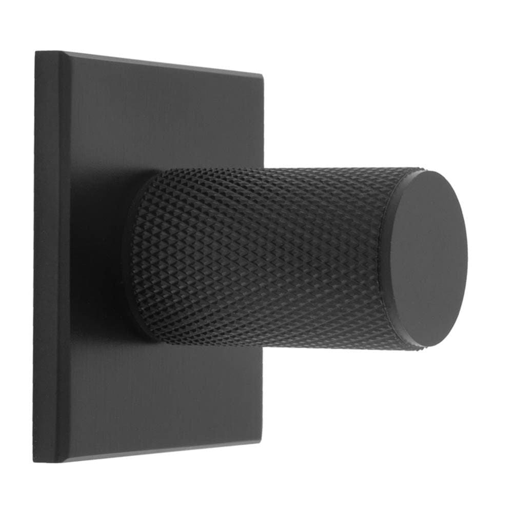 Carlisle Brass Cabinet Hardware Matt Black / Cabinet Knob on Backplate Carlisle Brass - Knurled Cylinder Knob on backplate