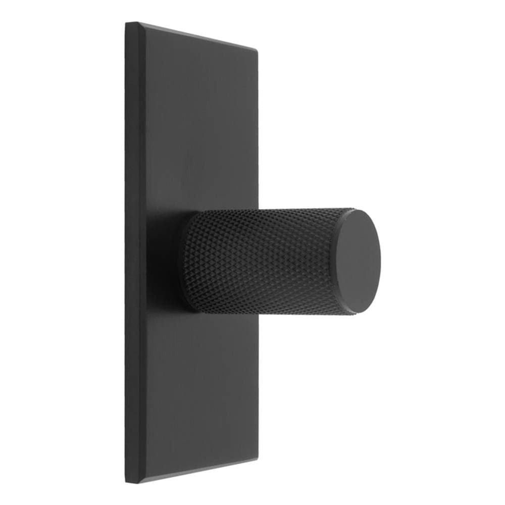 Carlisle Brass Cabinet Hardware Matt Black / Cabinet Knob on Backplate Carlisle Brass - Knurled Cylinder Knob on backplate