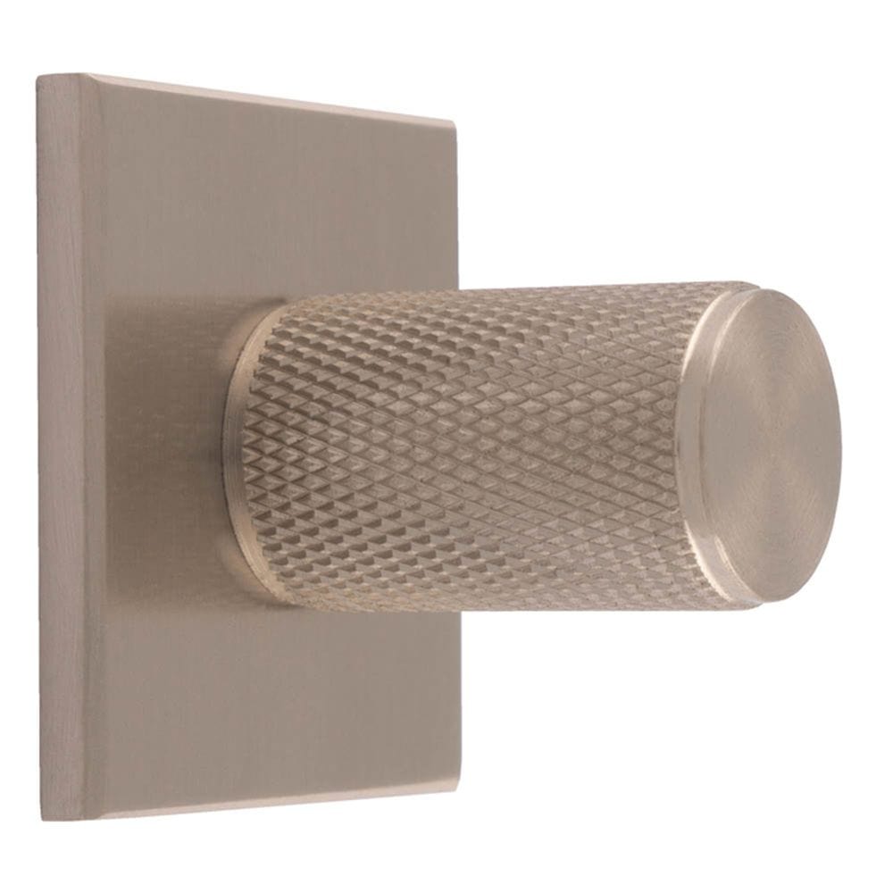 Carlisle Brass Cabinet Hardware Satin Nickel / Cabinet Knob on Backplate Carlisle Brass - Knurled Cylinder Knob on backplate