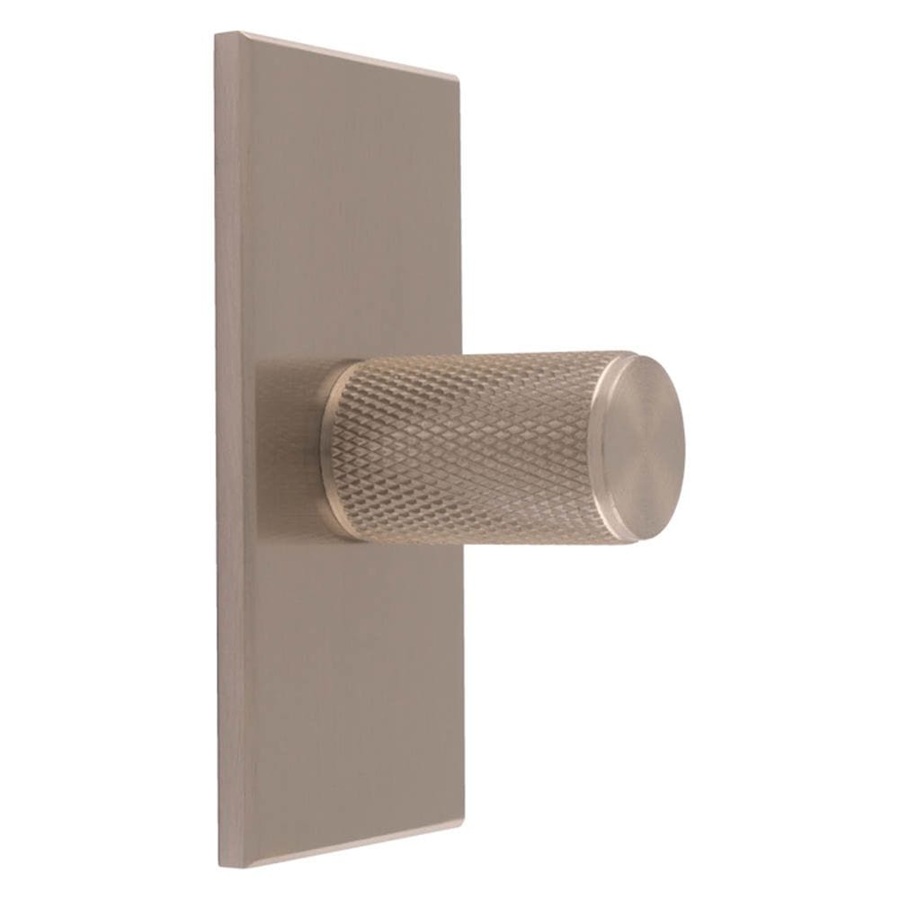 Carlisle Brass Cabinet Hardware Satin Nickel / Cabinet Knob on Backplate Carlisle Brass - Knurled Cylinder Knob on backplate