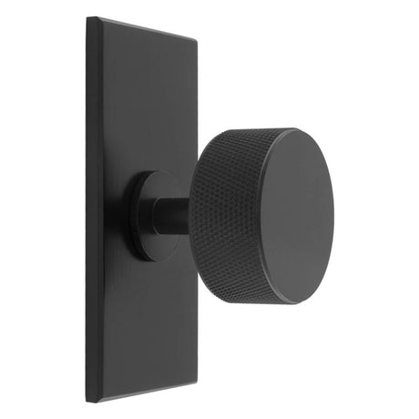 Carlisle Brass Cabinet Hardware Matt Black / Cabinet Knob on Backplate Carlisle Brass - Knurled Radio Knob on Backplate